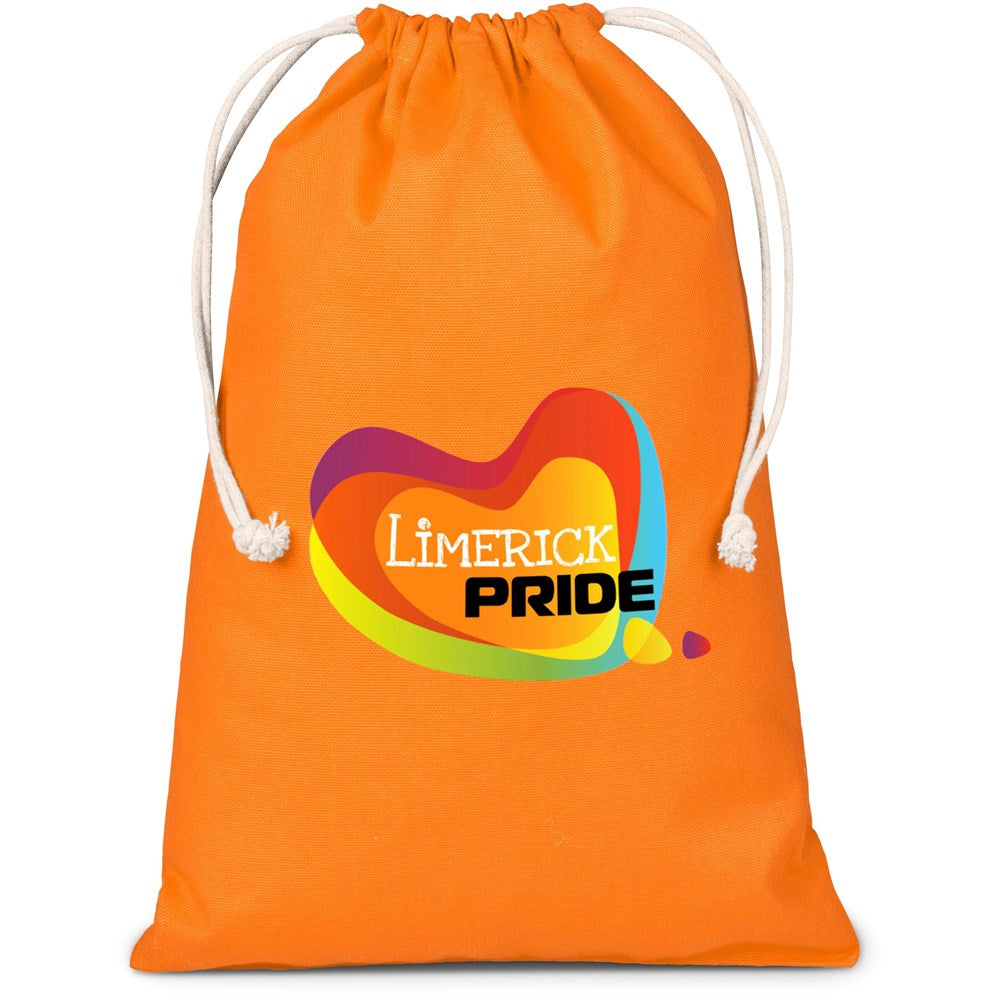 Altitude Allsorts Maxi Cotton Drawstring Pouch - Orange