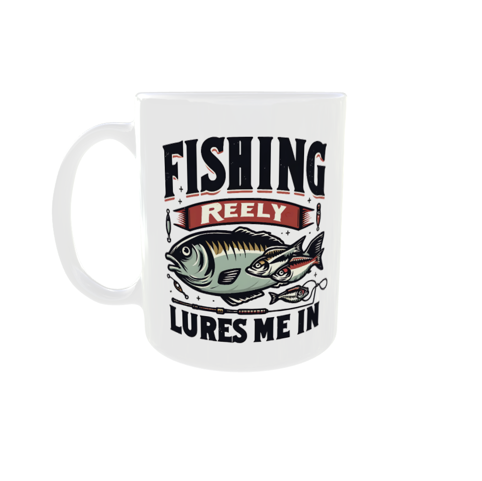 Fishing reely lures me in mug