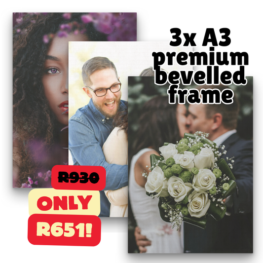 3x A3 premium bevelled edge frame COMBO SPECIAL!