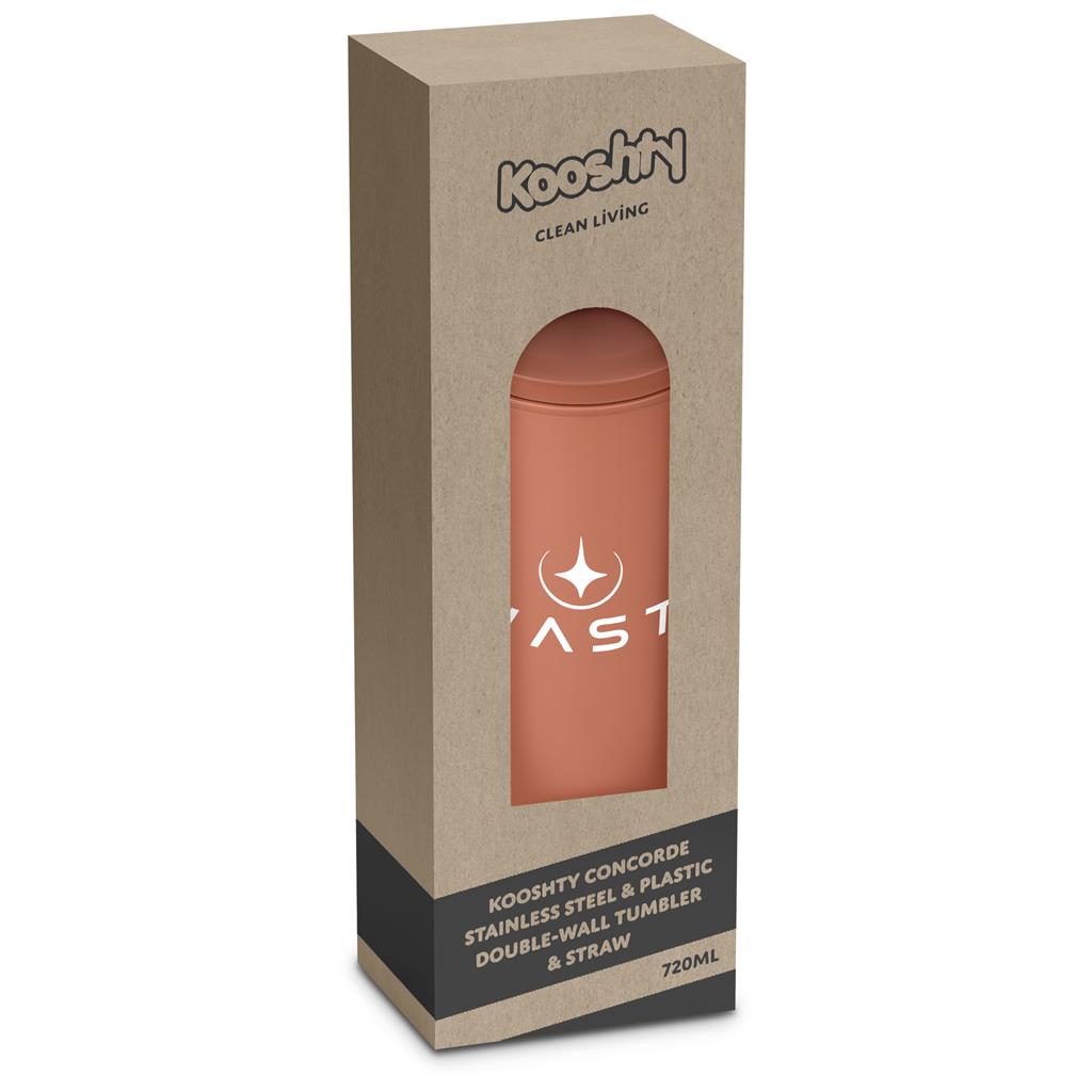 Kooshty Concorde Stainless Steel & Plastic Double-Wall Tumbler & Straw - 720ml