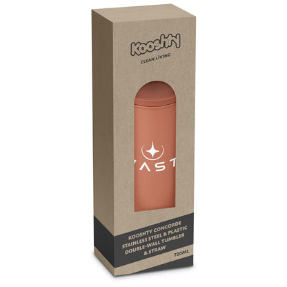 Kooshty Concorde Stainless Steel & Plastic Double-Wall Tumbler & Straw - 720ml