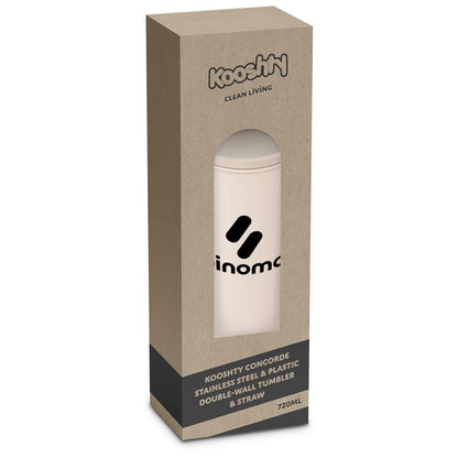 Kooshty Concorde Stainless Steel & Plastic Double-Wall Tumbler & Straw - 720ml