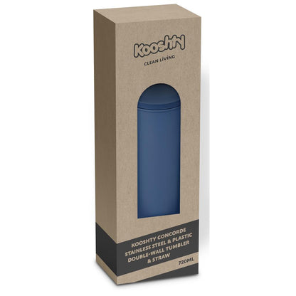 Kooshty Concorde Stainless Steel & Plastic Double-Wall Tumbler & Straw - 720ml