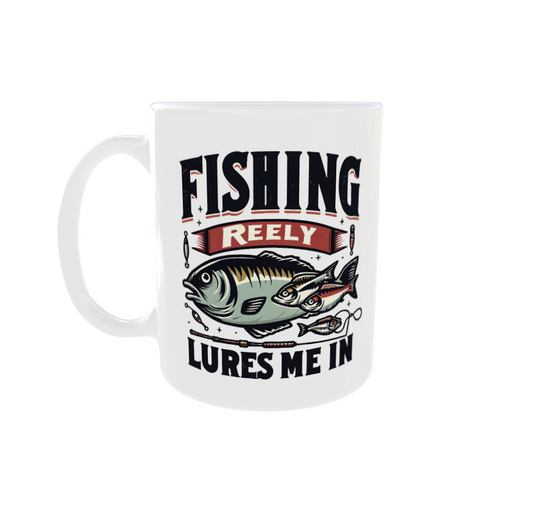 Fishing reely lures me in mug